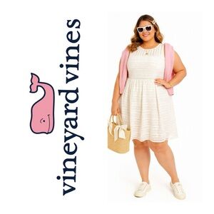 VINEYARD VINES White Eyelet Fit and Flare Mini Dress